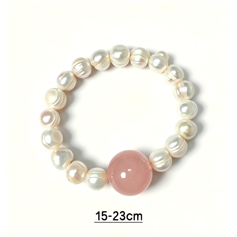 Rose Quartz & Freshwater Pearl Love Bracelet | Self Love Crystal Bracelet | Feminine Healing Jewelry | Handmade Pearl Bracelet(SJG004)