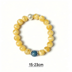Yellow Calcite & Aquamarine Prosperity Bracelet | Wealth Attraction Crystal Bracelet | Communication & Confidence Energy Bracelet | Handmade Gemstone Jewelry(SJG002)