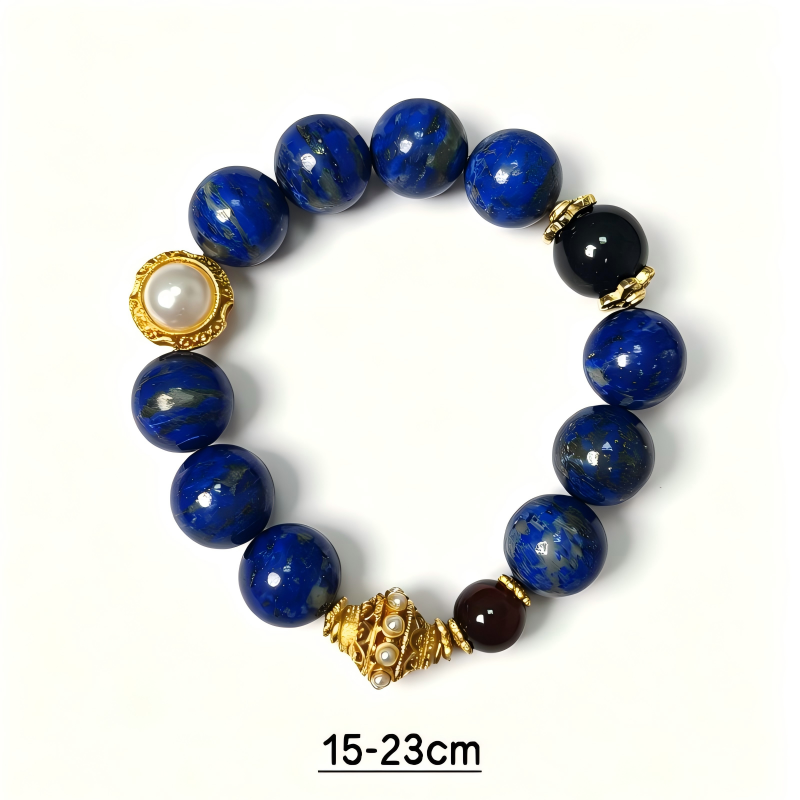 Lapis Lazuli, Black Obsidian & Red Tiger Eye Bracelet | Handmade Wisdom & Confidence Gemstone Bracelet | Luxury Crystal Jewelry(SJG014)