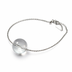 Clear Quartz Minimalist Bracelet | Transparent Crystal Chain Bracelet | Handmade Energy Jewelry for Clarity & Focus(SJG012)