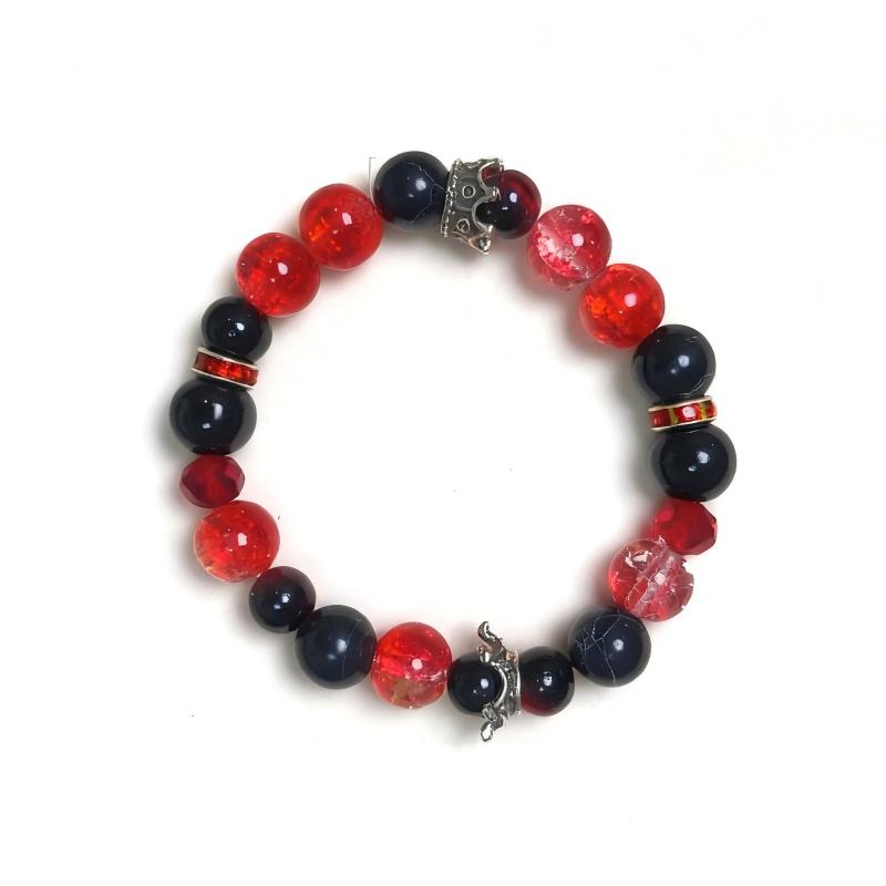 That’s What I Like Inspired Bracelet | Red Black Crown Bracelet | Luxury Royal Aesthetic Jewelry | Handmade Beaded Bracelet(BYY015)
