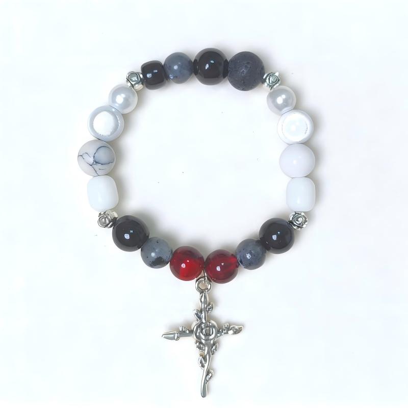 Loves Me Not Inspired Bracelet | t.A.T.u. Inspired Jewelry | Gothic Romance Bracelet | Handmade Black White Red Beaded Bracelet(BYY012)