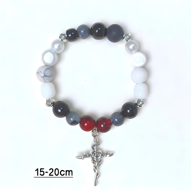 Loves Me Not Inspired Bracelet | t.A.T.u. Inspired Jewelry | Gothic Romance Bracelet | Handmade Black White Red Beaded Bracelet(BYY012)