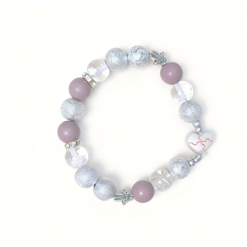 Wrap Me In Plastic Inspired Bracelet | CHROMANCE Inspired Jewelry | Y2K Pastel Bracelet | Handmade Heart Beaded Bracelet(BYY010)