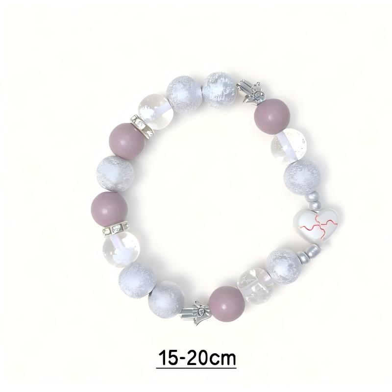 Wrap Me In Plastic Inspired Bracelet | CHROMANCE Inspired Jewelry | Y2K Pastel Bracelet | Handmade Heart Beaded Bracelet(BYY010)