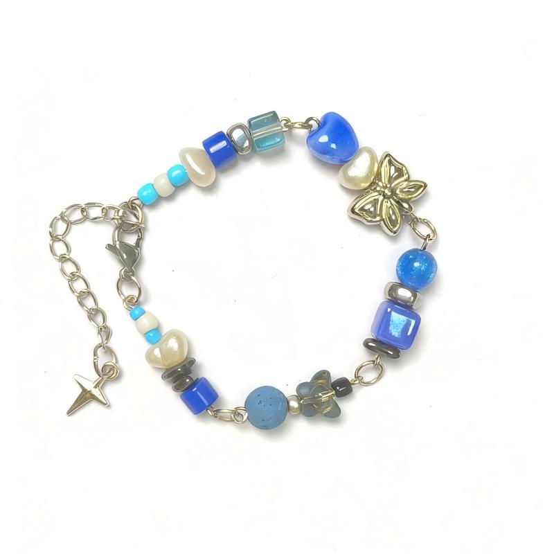 Tired of Problems Inspired Bracelet | Blue Butterfly Heart Bracelet | Dreamcore Aesthetic Jewelry | Handmade Beaded Bracelet(BYY014)