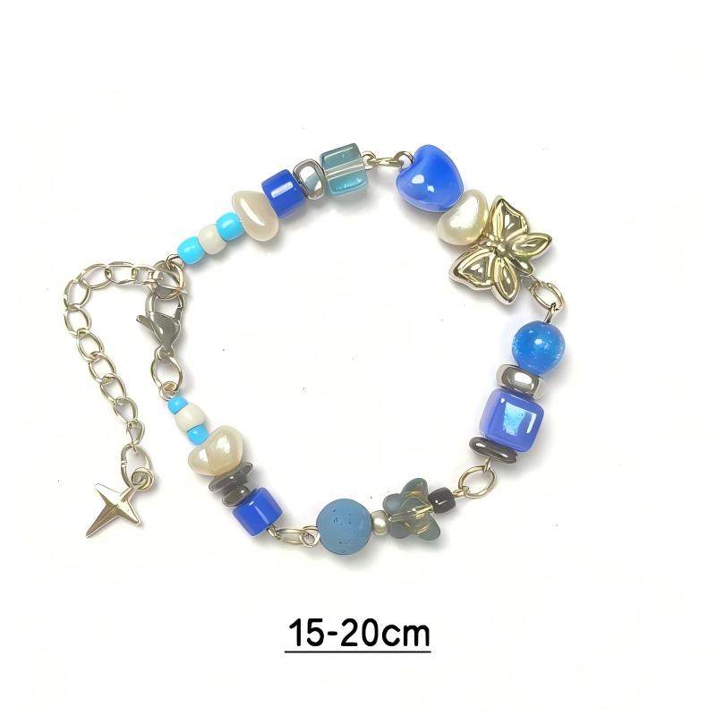 Tired of Problems Inspired Bracelet | Blue Butterfly Heart Bracelet | Dreamcore Aesthetic Jewelry | Handmade Beaded Bracelet(BYY014)