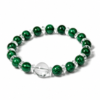 Malachite & Clear Quartz Harmony Bracelet | Green Crystal Energy Bracelet | Family Blessing Protection Bracelet | Handmade Gemstone Jewelry(SJG001)