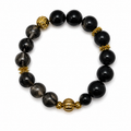 Herkimer Diamond & Black Obsidian Bracelet | Energy Amplifier Crystal Bracelet | Protection & Focus Jewelry | Handmade Spiritual Bracelet(SJG005)