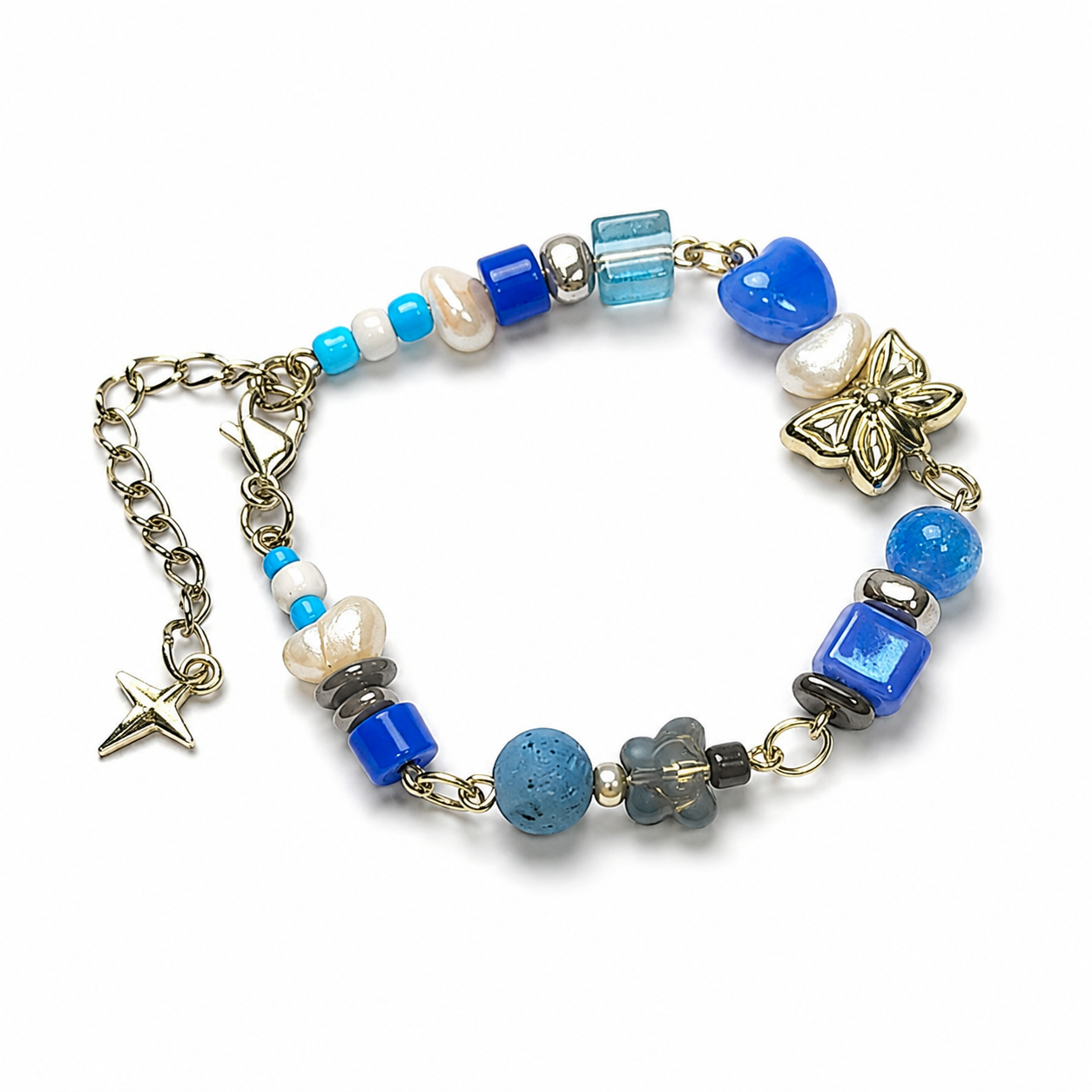 Tired of Problems Inspired Bracelet | Blue Butterfly Heart Bracelet | Dreamcore Aesthetic Jewelry | Handmade Beaded Bracelet(BYY014)