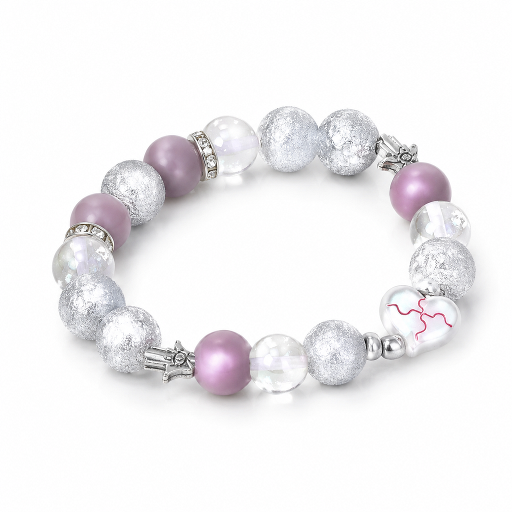 Wrap Me In Plastic Inspired Bracelet | CHROMANCE Inspired Jewelry | Y2K Pastel Bracelet | Handmade Heart Beaded Bracelet(BYY010)
