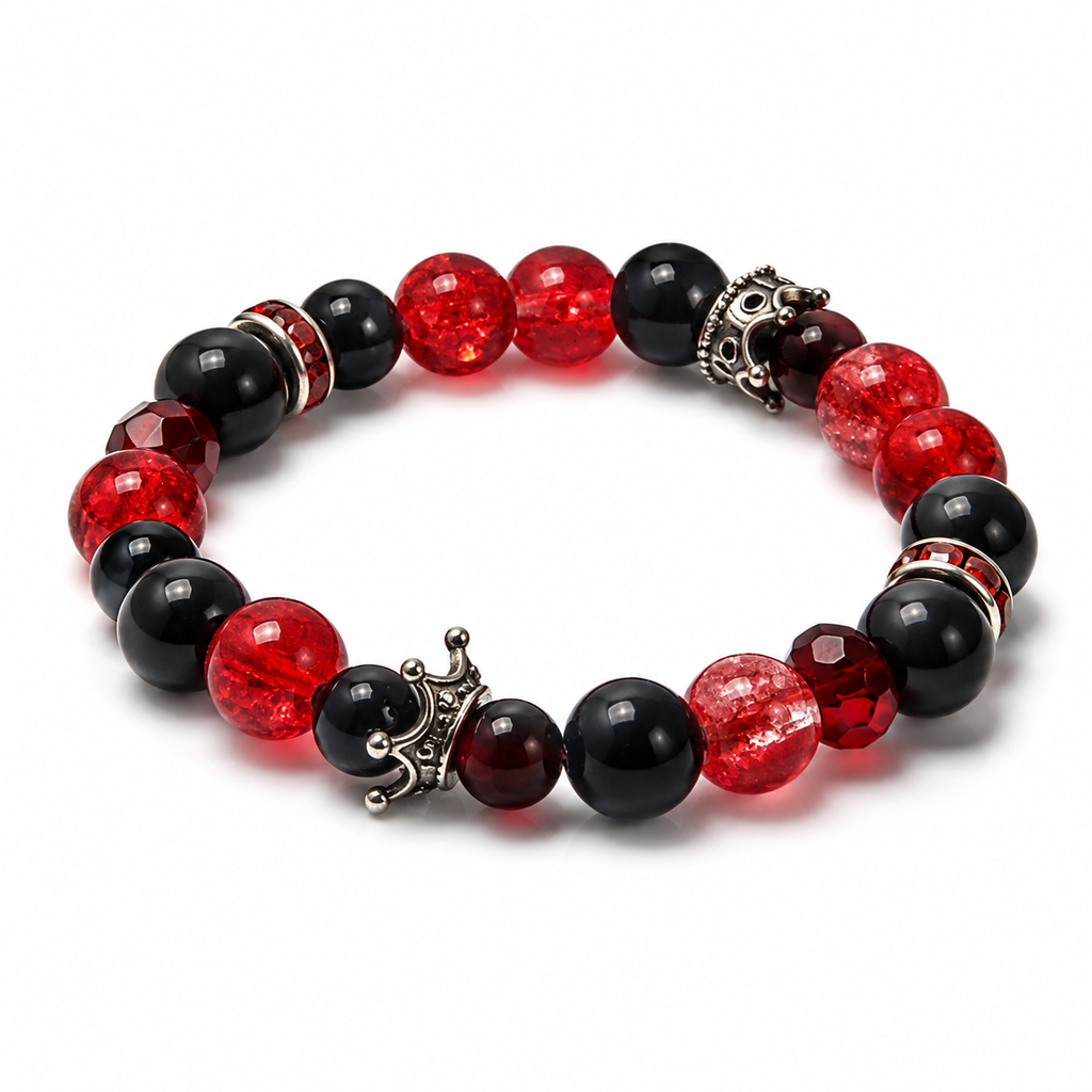 That’s What I Like Inspired Bracelet | Red Black Crown Bracelet | Luxury Royal Aesthetic Jewelry | Handmade Beaded Bracelet(BYY015)
