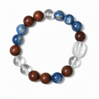 Kyanite, Clear Quartz & Oak Wood Bracelet | Creativity & Stress Relief Crystal Bracelet | Handmade Natural Gemstone Jewelry(SJG008)