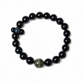 Black Obsidian & Green Phantom Quartz Bracelet | Protection and Prosperity Crystal Bracelet | Handmade Spiritual Gemstone Jewelry(SJG009)