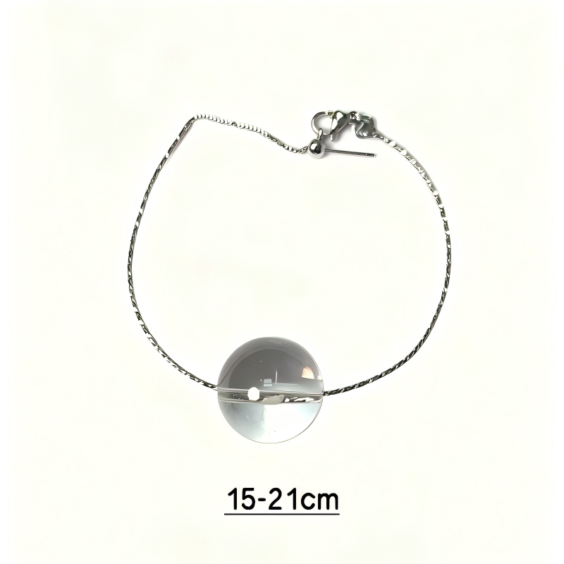 Clear Quartz Minimalist Bracelet | Transparent Crystal Chain Bracelet | Handmade Energy Jewelry for Clarity & Focus(SJG012)