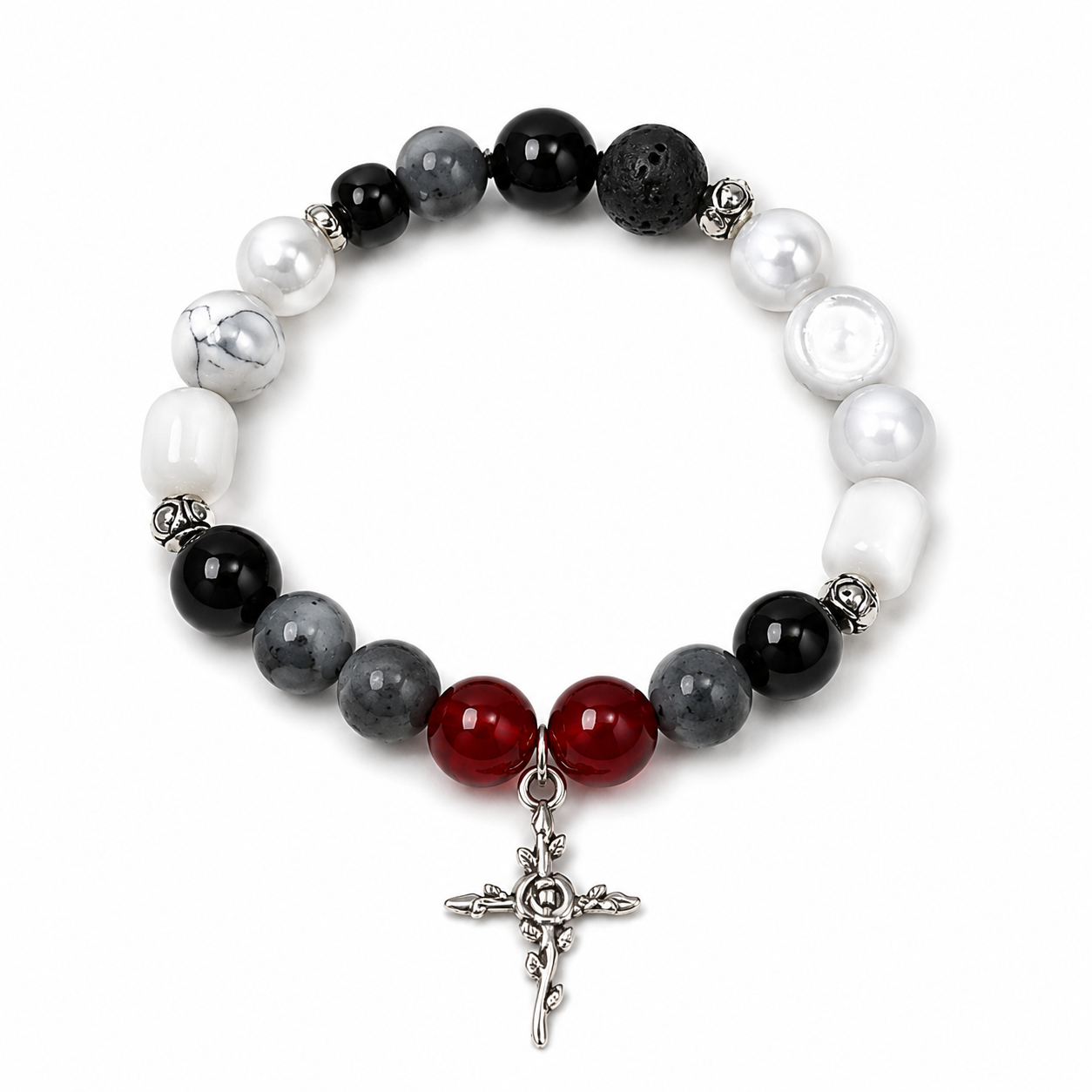 Loves Me Not Inspired Bracelet | t.A.T.u. Inspired Jewelry | Gothic Romance Bracelet | Handmade Black White Red Beaded Bracelet(BYY012)