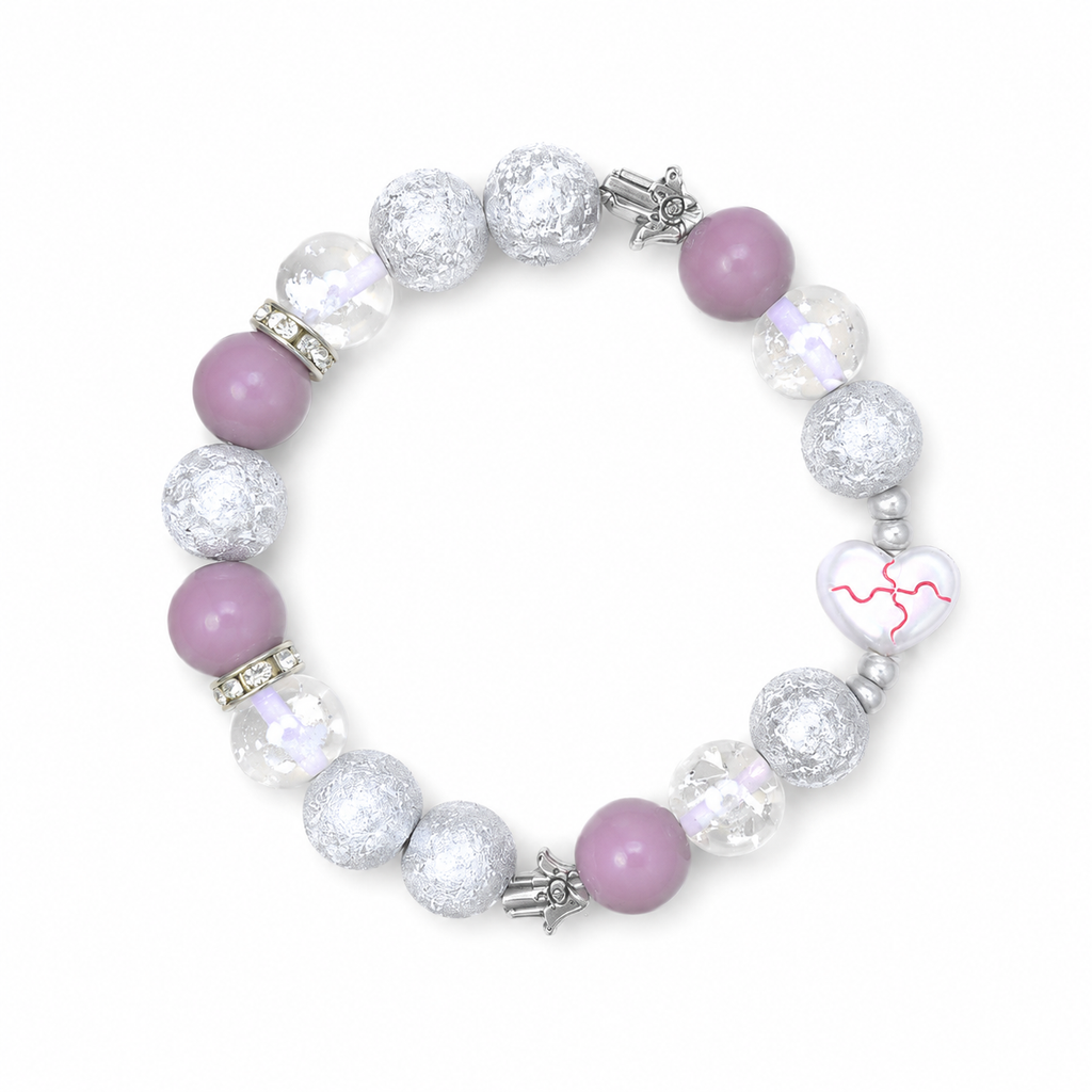 Wrap Me In Plastic Inspired Bracelet | CHROMANCE Inspired Jewelry | Y2K Pastel Bracelet | Handmade Heart Beaded Bracelet(BYY010)