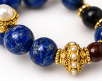Lapis Lazuli, Black Obsidian & Red Tiger Eye Bracelet | Handmade Wisdom & Confidence Gemstone Bracelet | Luxury Crystal Jewelry(SJG014)