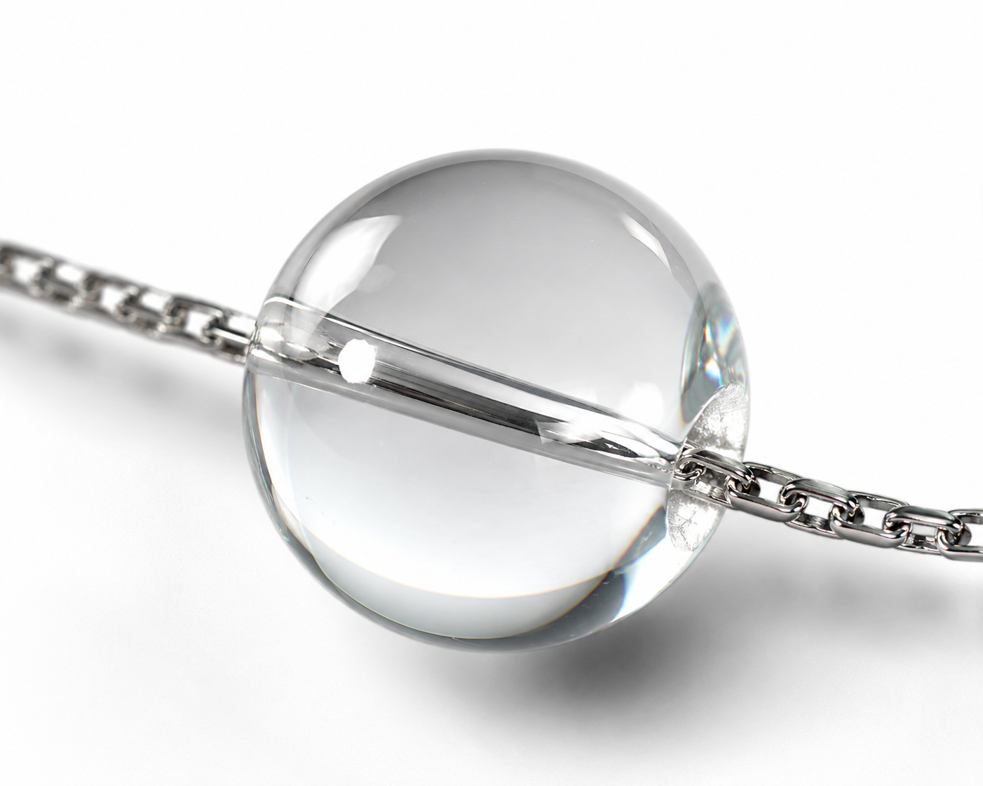 Clear Quartz Minimalist Bracelet | Transparent Crystal Chain Bracelet | Handmade Energy Jewelry for Clarity & Focus(SJG012)