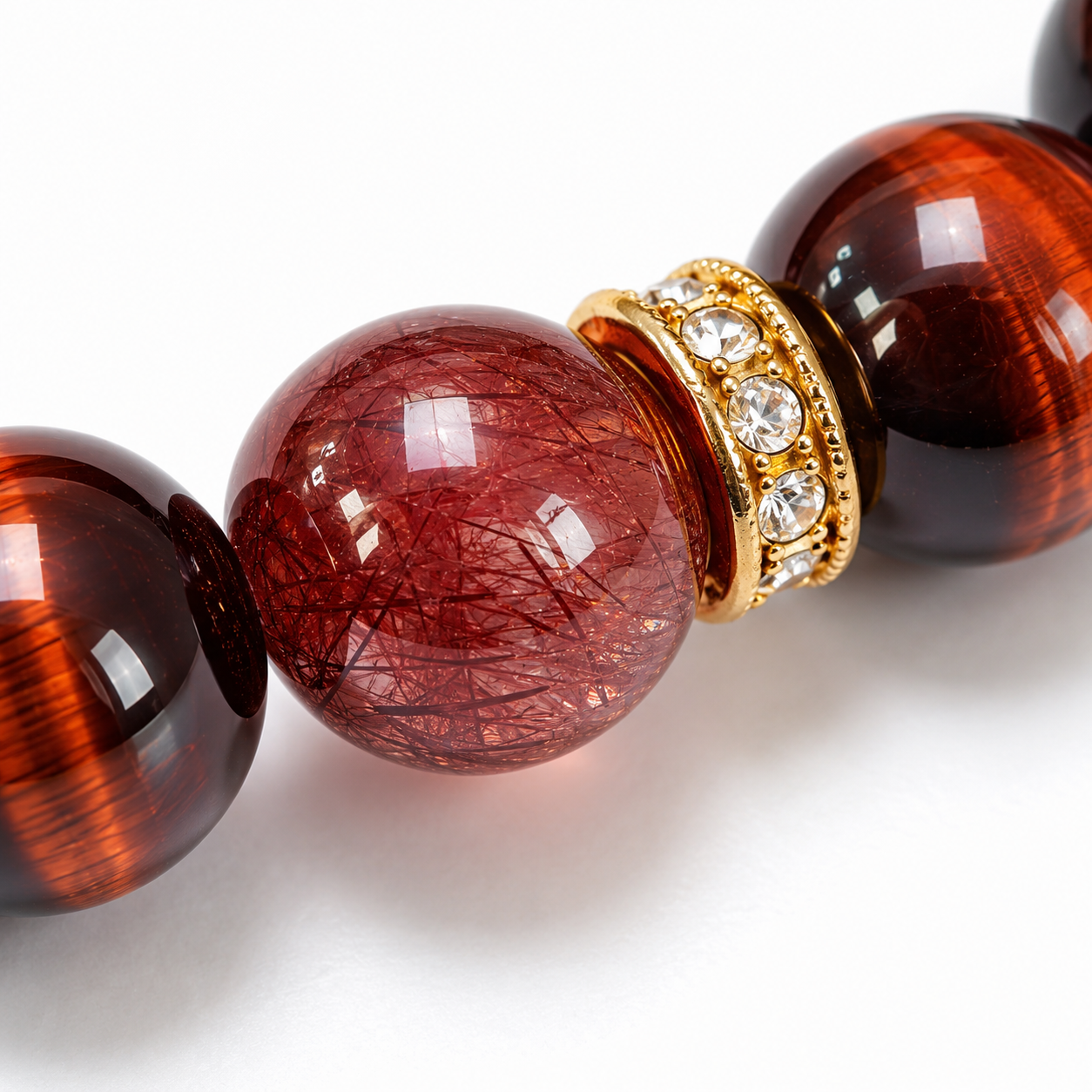 Red Tiger Eye Bracelet | Courage & Confidence Crystal Bracelet | Protection Jewelry for Motivation and Success | Handmade Gemstone Bracelet(SJG006)