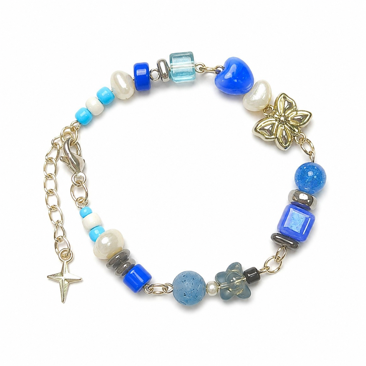 Tired of Problems Inspired Bracelet | Blue Butterfly Heart Bracelet | Dreamcore Aesthetic Jewelry | Handmade Beaded Bracelet(BYY014)