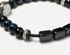 Obsidian, Blue Tiger Eye & White Phantom Bracelet | Handmade Protection & Strength Bracelet | Luxury Gemstone Jewelry(SJG013)