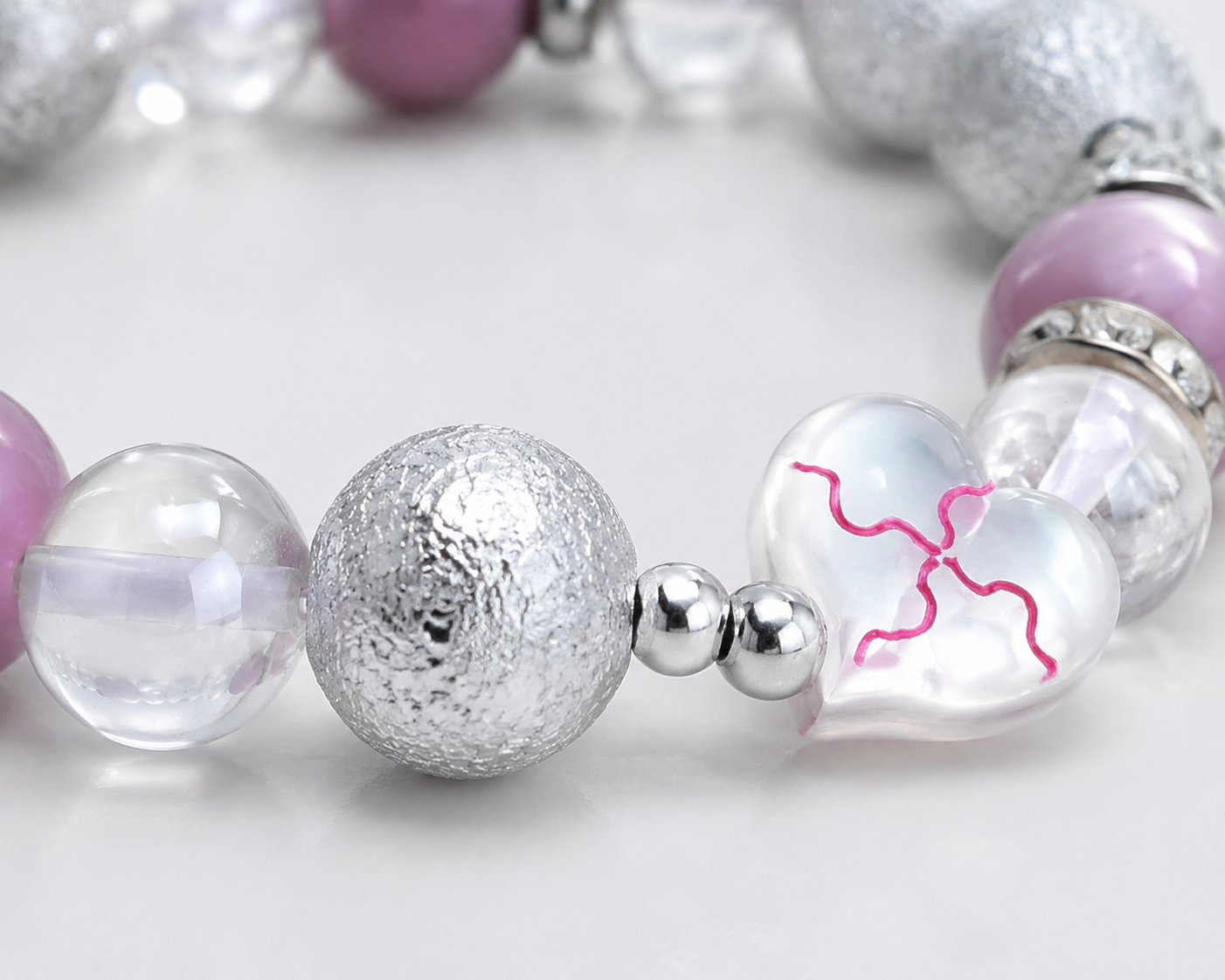 Wrap Me In Plastic Inspired Bracelet | CHROMANCE Inspired Jewelry | Y2K Pastel Bracelet | Handmade Heart Beaded Bracelet(BYY010)