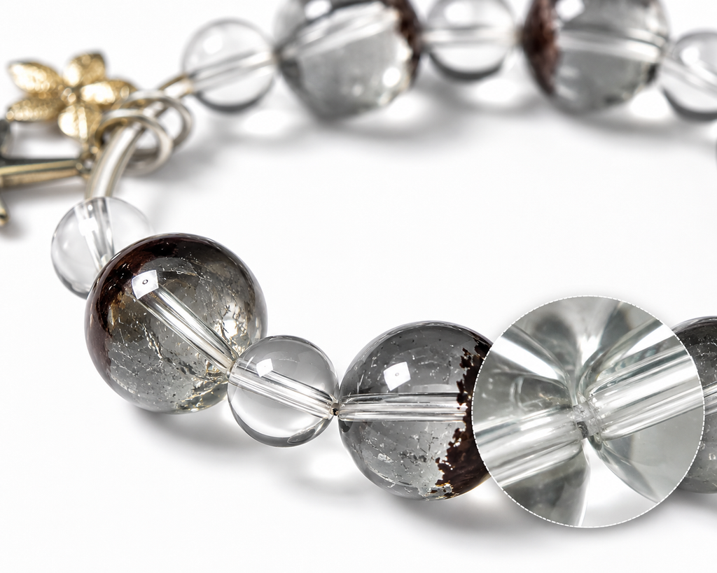 Green Phantom Quartz Bracelet | Wealth & Career Success Crystal Bracelet | Protection and Anxiety Relief Jewelry | Handmade Gemstone Bracelet(SJG007)