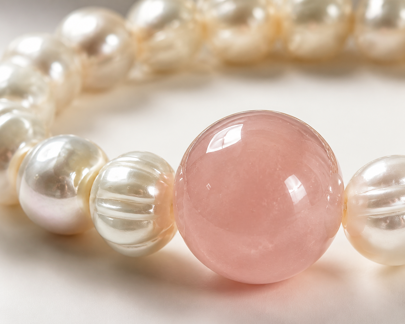 Rose Quartz & Freshwater Pearl Love Bracelet | Self Love Crystal Bracelet | Feminine Healing Jewelry | Handmade Pearl Bracelet(SJG004)