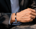 Kyanite, Clear Quartz & Oak Wood Bracelet | Creativity & Stress Relief Crystal Bracelet | Handmade Natural Gemstone Jewelry(SJG008)