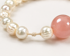 Rose Quartz & Freshwater Pearl Love Bracelet | Self Love Crystal Bracelet | Feminine Healing Jewelry | Handmade Pearl Bracelet(SJG004)