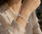 Clear Quartz & White Phantom Crystal Bracelet | Purification & Clarity Gemstone Bracelet | Handmade Minimalist Energy Jewelry(SJG011)