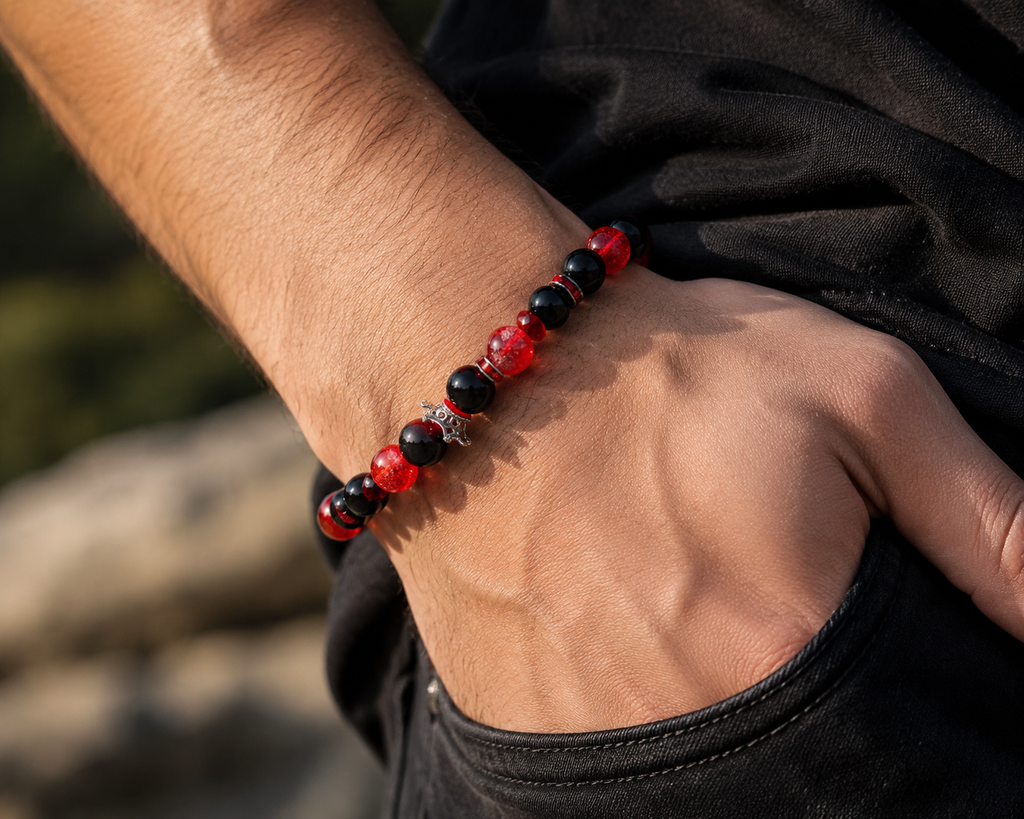 That’s What I Like Inspired Bracelet | Red Black Crown Bracelet | Luxury Royal Aesthetic Jewelry | Handmade Beaded Bracelet(BYY015)