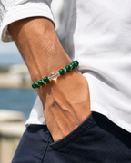 Malachite & Clear Quartz Harmony Bracelet | Green Crystal Energy Bracelet | Family Blessing Protection Bracelet | Handmade Gemstone Jewelry(SJG001)