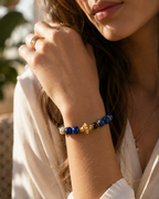 Lapis Lazuli, Black Obsidian & Red Tiger Eye Bracelet | Handmade Wisdom & Confidence Gemstone Bracelet | Luxury Crystal Jewelry(SJG014)