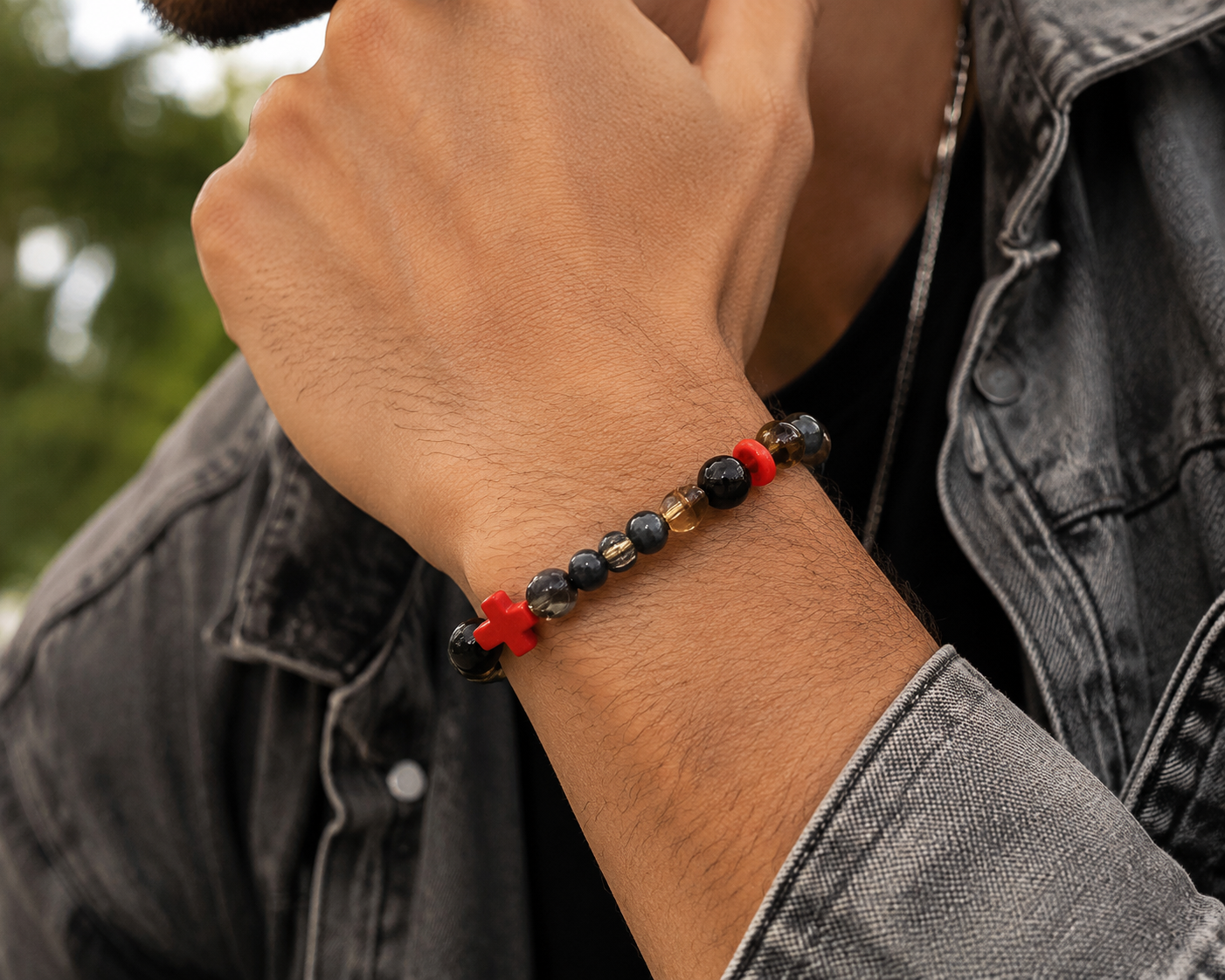 Die For You Inspired Bracelet | The Weeknd Inspired Jewelry | Dark Romance Bracelet | Handmade Gothic Red Cross Beaded Bracelet(BYY013)