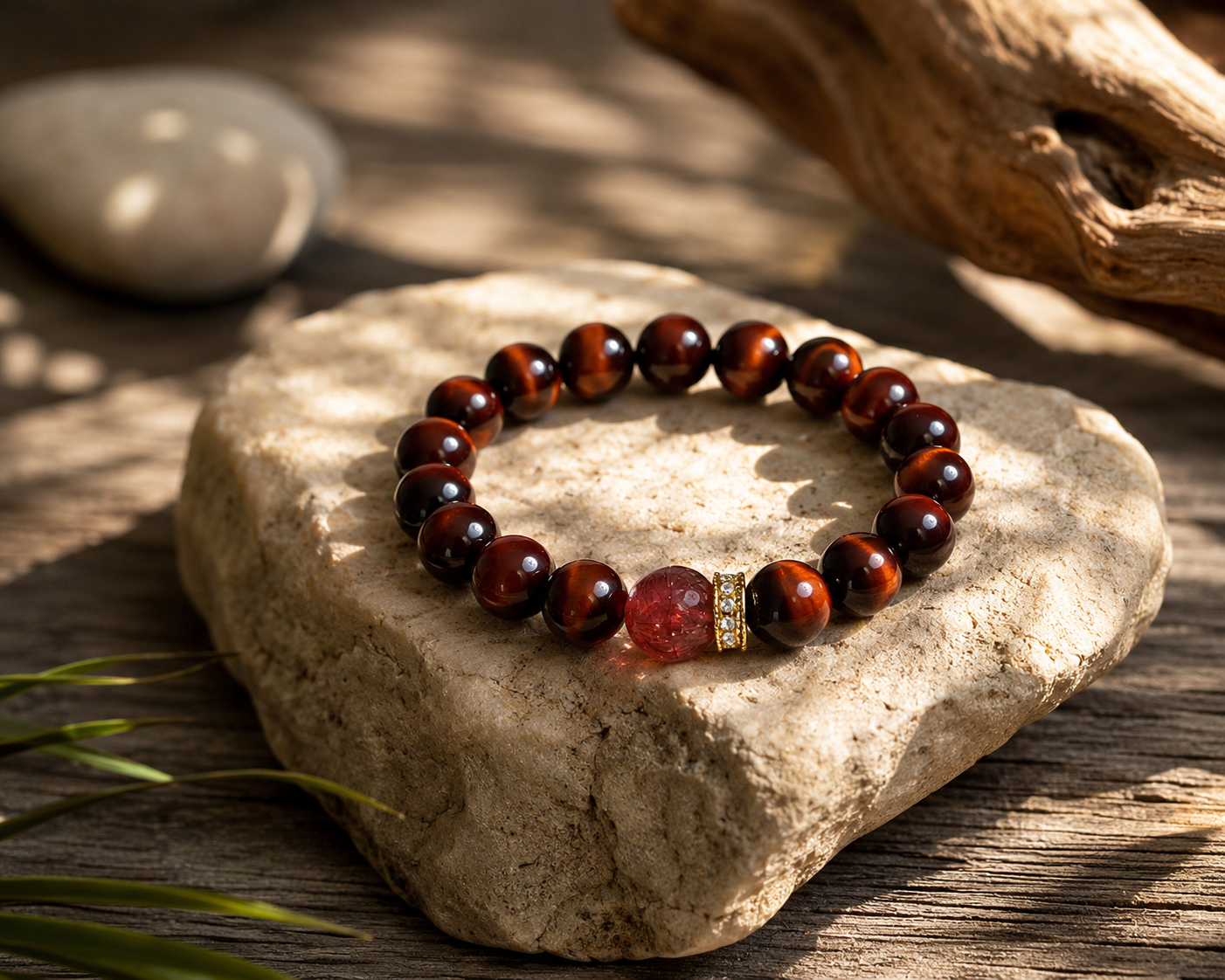 Red Tiger Eye Bracelet | Courage & Confidence Crystal Bracelet | Protection Jewelry for Motivation and Success | Handmade Gemstone Bracelet(SJG006)