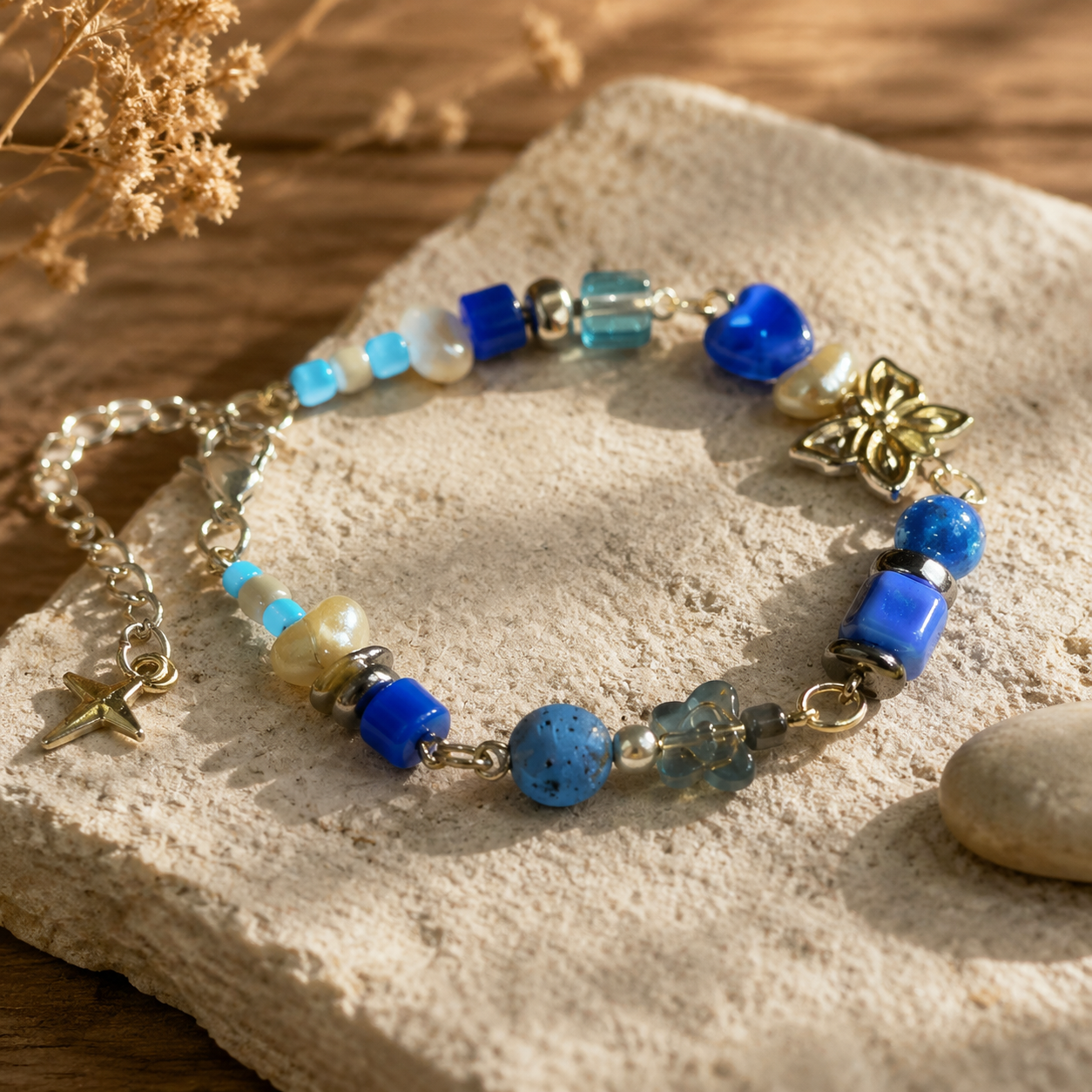 Tired of Problems Inspired Bracelet | Blue Butterfly Heart Bracelet | Dreamcore Aesthetic Jewelry | Handmade Beaded Bracelet(BYY014)