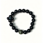 Black Obsidian & Green Phantom Quartz Bracelet | Protection and Prosperity Crystal Bracelet | Handmade Spiritual Gemstone Jewelry(SJG009)