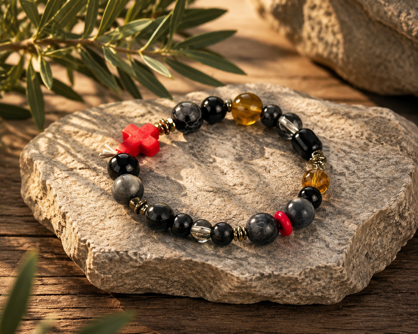 Die For You Inspired Bracelet | The Weeknd Inspired Jewelry | Dark Romance Bracelet | Handmade Gothic Red Cross Beaded Bracelet(BYY013)