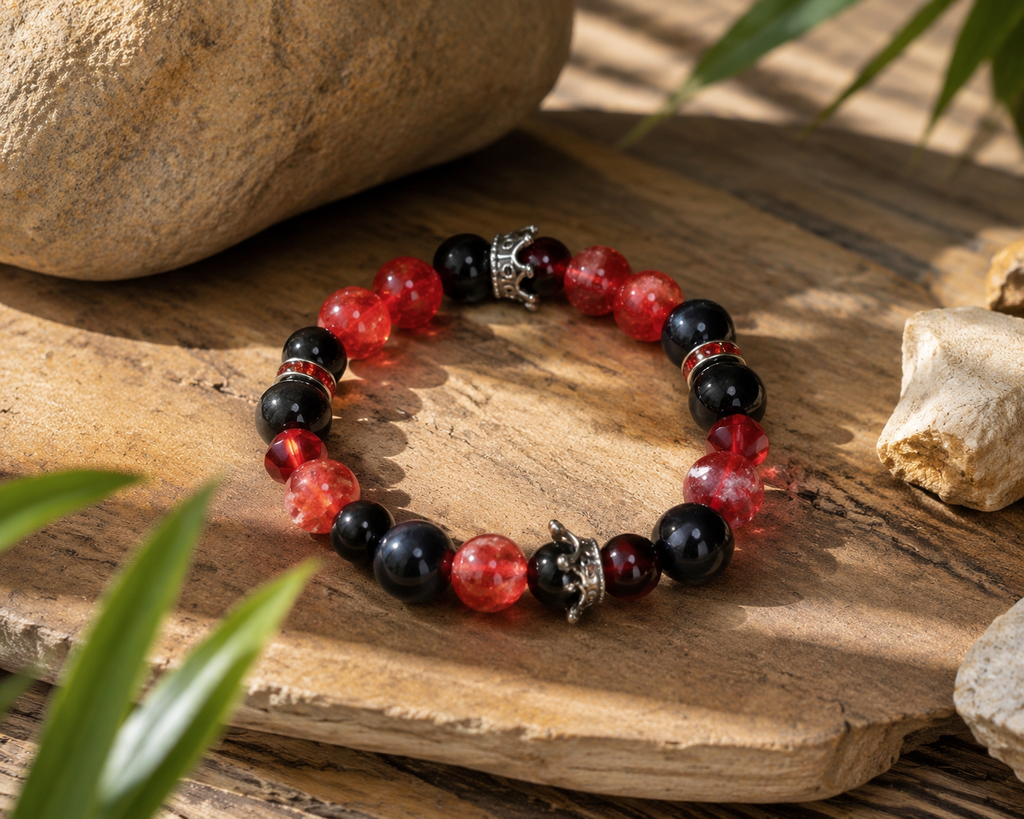 That’s What I Like Inspired Bracelet | Red Black Crown Bracelet | Luxury Royal Aesthetic Jewelry | Handmade Beaded Bracelet(BYY015)