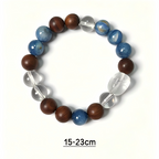 Kyanite, Clear Quartz & Oak Wood Bracelet | Creativity & Stress Relief Crystal Bracelet | Handmade Natural Gemstone Jewelry(SJG008)