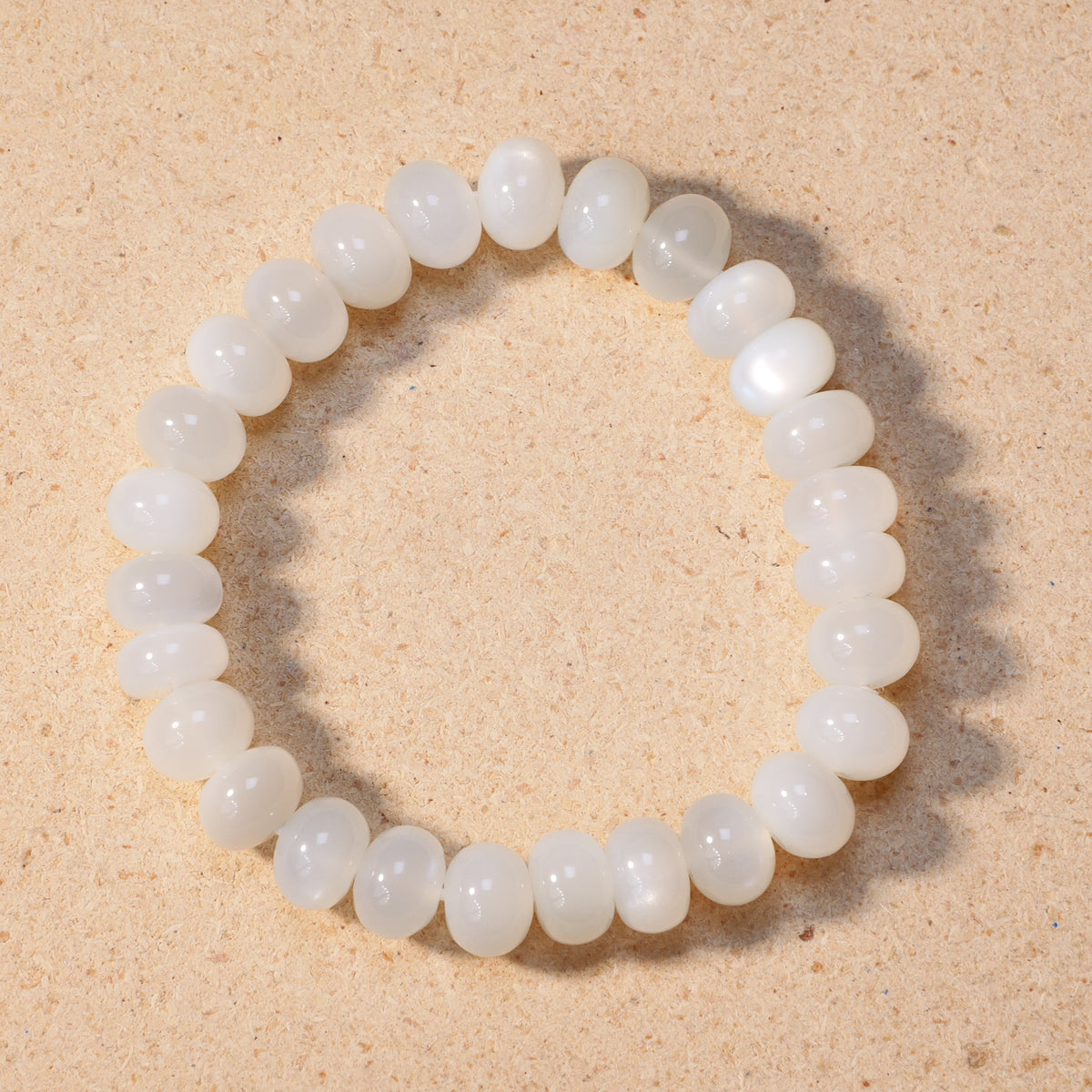 The Moonlit Aegis — Creamy White Moonstone Crystal Bracelet - Handmade Crystal Bracelet | XIDU DIY