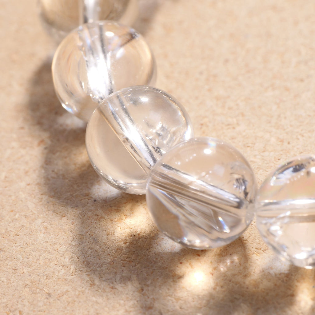 White Azeztulite & Aquamarine Crystal Bracelet — Intuition & Calm & Clear Communication (Model SJG045) image 3
