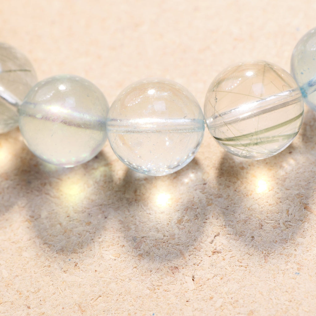 Aquamarine, Green Aquamarine & Sky-and-Cloud Aquamarine Multi-Stone Crystal Bracelet — Clear Communication & Career Momentum (Model SJG093) image 3