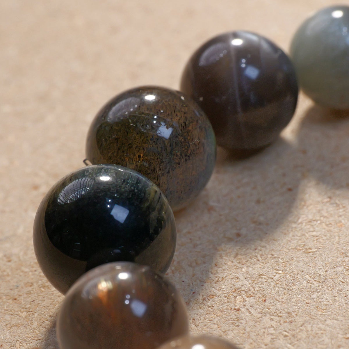 Smoky Rutilated Quartz, Gray Moonstone & 黑碧玺水晶 Multi-Stone Crystal Bracelet — Protection & Grounding, Intuition & Calm & Clarity & Amplify (Model SJG129) image 3