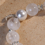 Clear Quartz & Natural Pearl Crystal Bracelet — Clarity & Amplify (Model SJG191) image 4