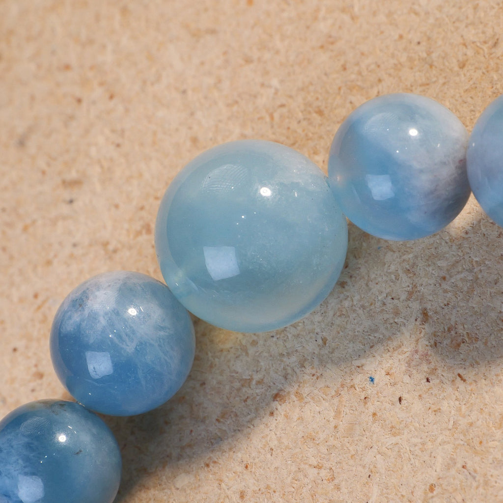 Aquamarine & Clear Quartz Crystal Bracelet — Clear Communication & Clarity & Amplify (Model SJG199) image 4