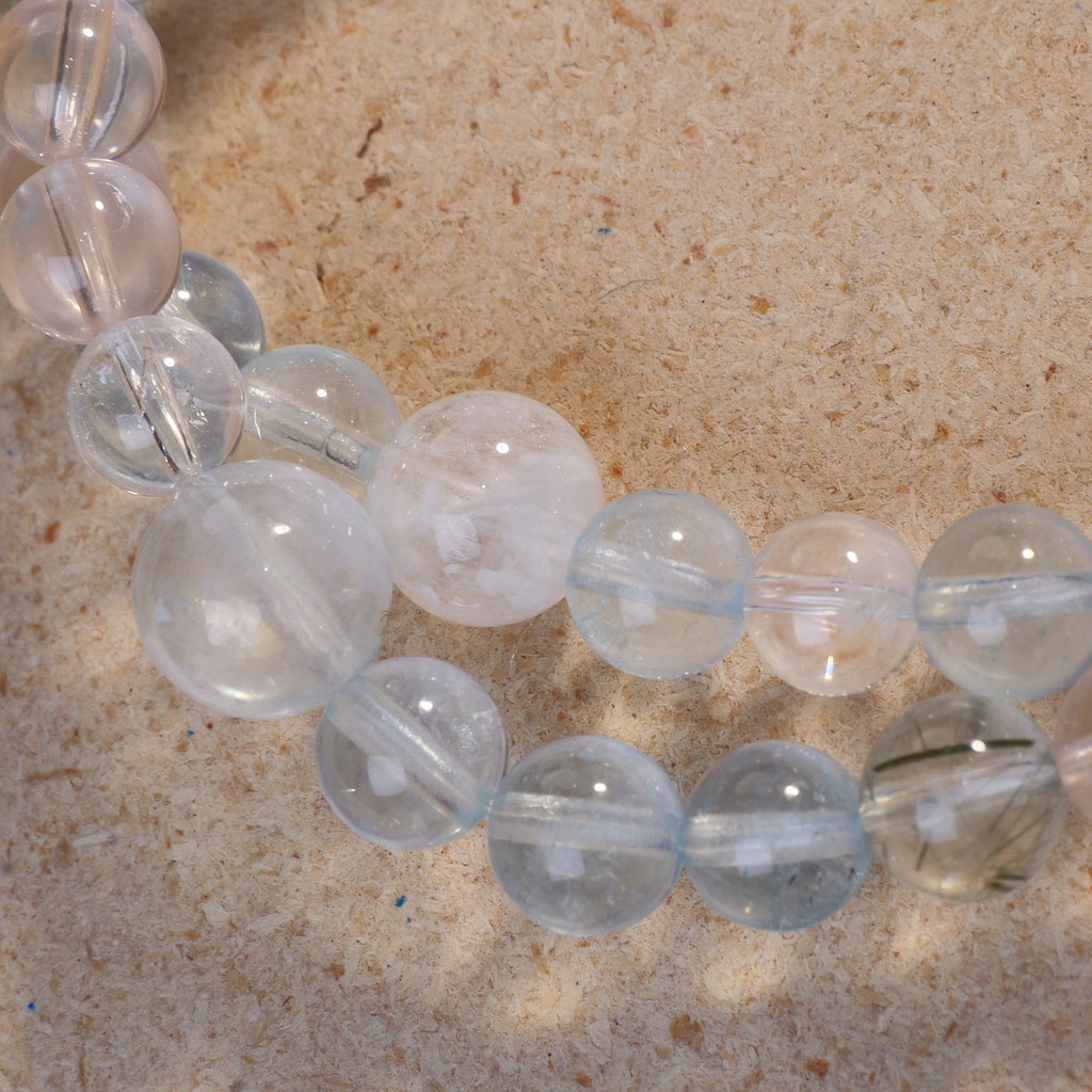Clear Quartz, Aquamarine & Blue Kyanite Multi-Stone Crystal Bracelet — Love & Emotional Healing, Intuition & Calm & Clear Communication (Model SJG206) image 4