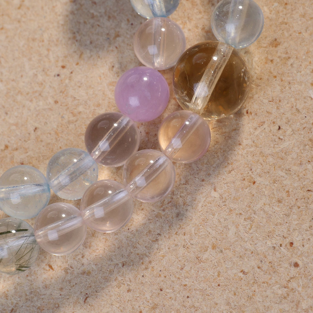 Clear Quartz, Aquamarine & Blue Kyanite Multi-Stone Crystal Bracelet — Love & Emotional Healing, Intuition & Calm & Clear Communication (Model SJG206) image 5
